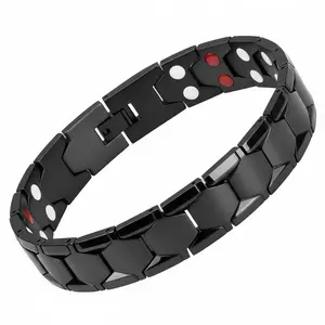 Men's Magnetic Alloy Bracelet - Detachable Hexagonal Wide Magnetic Beads, Ideal Gift Men's Magnetic Alloy Bracelet - Detachable Hexagonal Wide Magnetic Beads, Ideal Gift