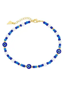 Sibyl Evil Eye Charm & Pearl Anklet