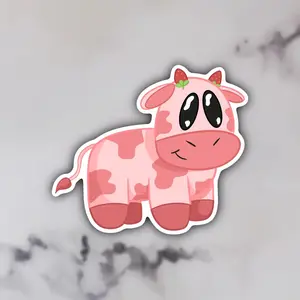 Cartoon Strawberry Cow Sticker