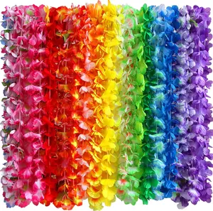 36 pcs Bulk Hawaiian Leis - Vibrant Multicolor Tropical Flower Garlands for Luau Party, Birthday Decorations, Graduation & Beach Themes - Lightweight Durable Artificial Flowers, Hawaiian Party Decorations, Luau Themed Decor, Lightweight Floral Garland
