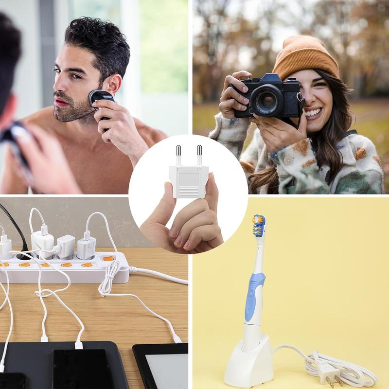 European Plug Adapter, 8 Pack US to Europe Plug Adapter, European Travel Type C Plug Adapter, 220V to 110V Adapter Plug America to Europe, Travel Adapter Europe Power Converter