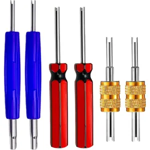 6Pcs Valve Stem Removal Tool Kit For R134,R12 A/C HVAC Air Conditioner Schrader Valve Stem Core Remover Tool
