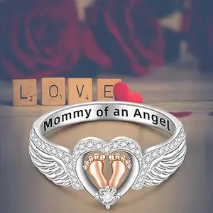 Angel Wings New Creative Fashion Trend Simple Ring Party Commemorative Versatile Exquisite, Mother's Day Birthday Gift