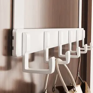 18cm high over-the-door hook rack, easy to install without drilling. Ideal for hanging hats, keys, this space-saving storage solution is suitable for hallways, bathrooms, bedrooms, homes, dormitories and other places. Aluminium Organiser Wall Installation
