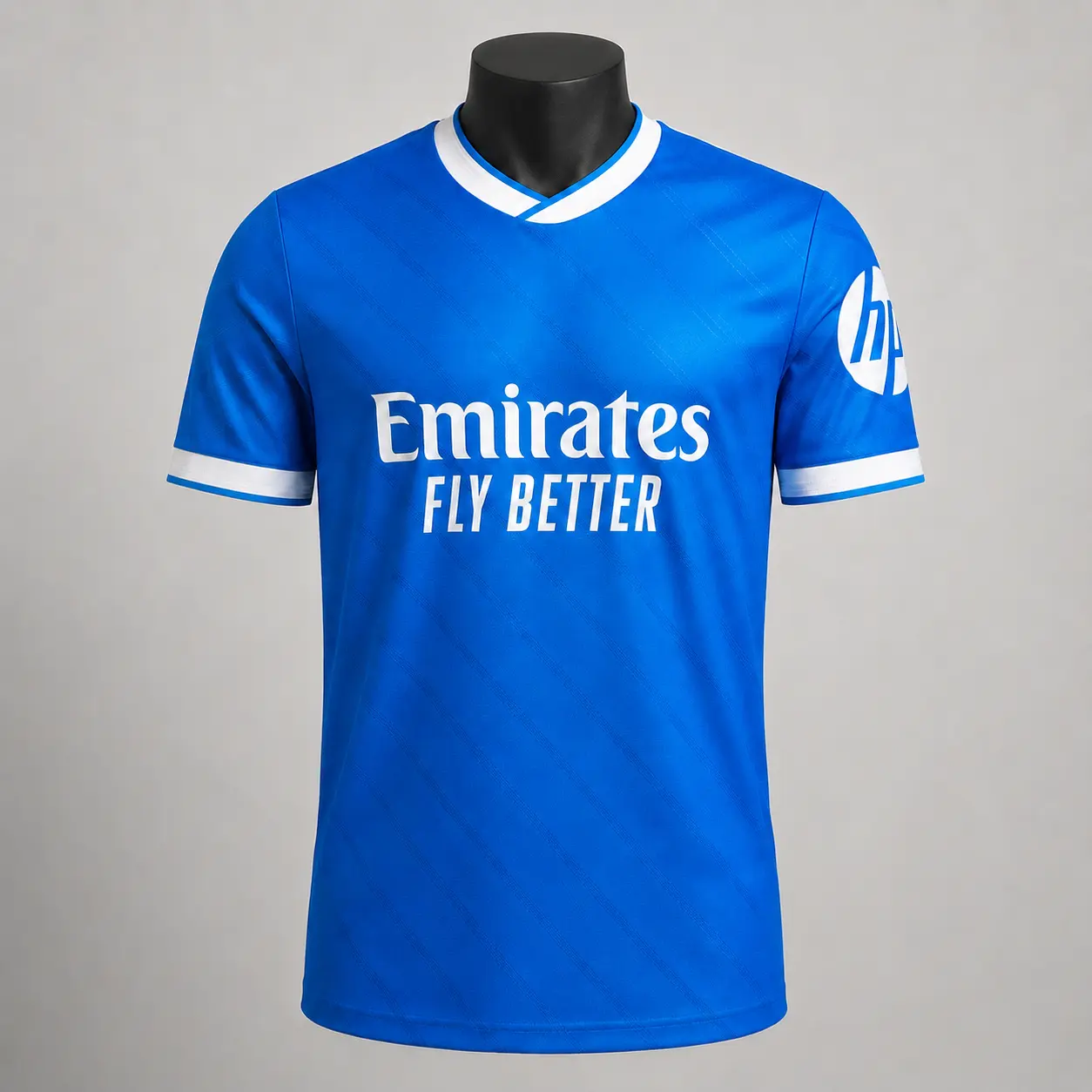 [Sale Today] - Royal Blue Madrid-Inspired Soccer Jersey, Men’s Short Sleeve Football Shirt, European Third Kit Style - Full Print Logo