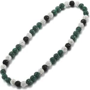 Baseball Beaded Necklace for Men Boys,Bling Baseball Necklace with Baseball Drip Chains Inspired Accessory Diamond Necklaces Rhinestone Discoball Making Jewelry Baseball Team Athletes Gifts