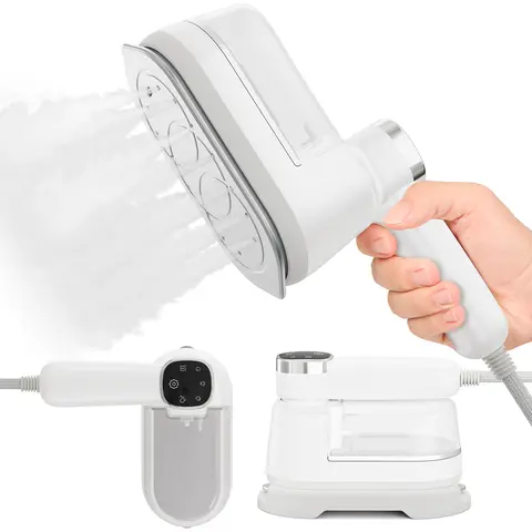 Handheld 2-in-1 Clothes Steamer & Dry Iron Appliance - 1200W, 10s Heat Up, 160ml Capacity, Lightweight Compact Travel Size, Large Anti-Scratch Ceramic Heat Panel, 3 Steam Settings, 110V~120V Only, Steamer for Clothing