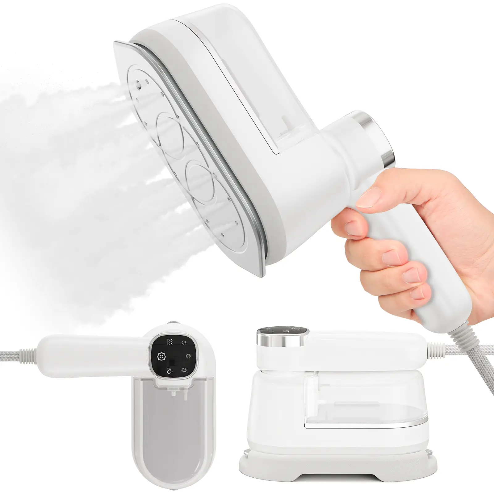 Handheld Steamer for Clothes,10s Heat Up,1200W Steamer & Iron 2 In 1,160ml Capacity Travel Size Garment Steamer,Large Ceramic Heat Panel for 110V~120V