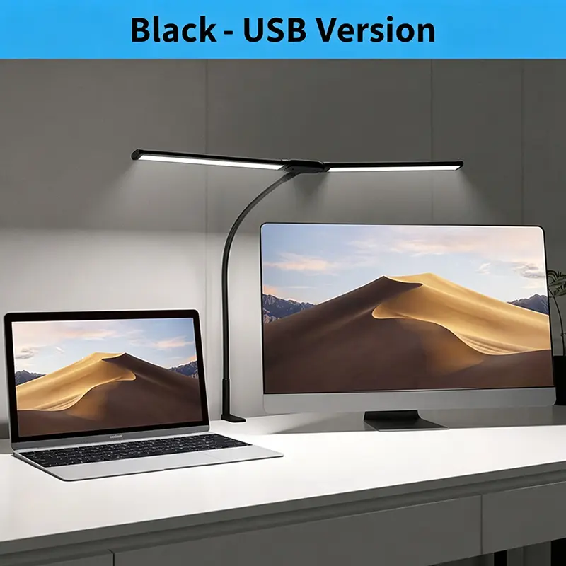FlexibleClip-On LED Desk Lamp, Flexible Adjustable Gooseneck Eye Protection Reading Light for Students' Bedroom, Office (Home Improvement Indoor Under-Cabinet Lighting)