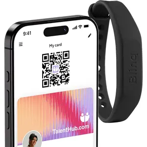Blinq NFC Wristband - Digital Business Card - Instant Share via Tap - Compatible with iPhone & Android (Black)