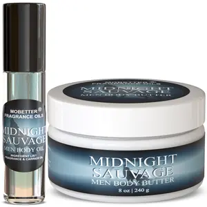 MOBETTER FRAGRANCE OILS Midnight Sauvage Body Butter & Body Oil Set, Moisturizing Body Care, Nourishing Feel, Long-Lasting Scent