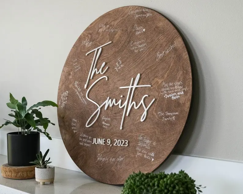 Guest Book Alternative, Custom Wedding Guest Book Decor,  Wood Wedding Sign, New Home gift
