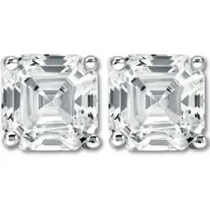 3.32Ct Asscher Cut Diamond Studs 14k White Gold Lab Grown Earrings