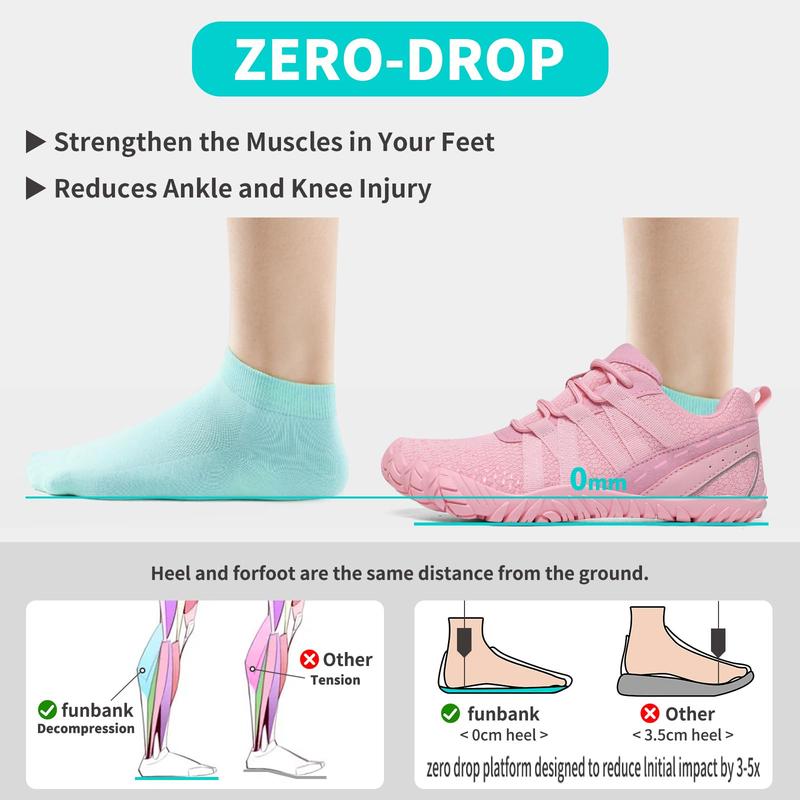 Women Barefoot Shoes Minimalist Zero Drop Wide Toe Box Water Shoes Hiking Barefoot Footwear Unisex Sneakers for Workout Cross-Trainer Men Walking Running Camping Beach Weightlifting Grounding Sport
