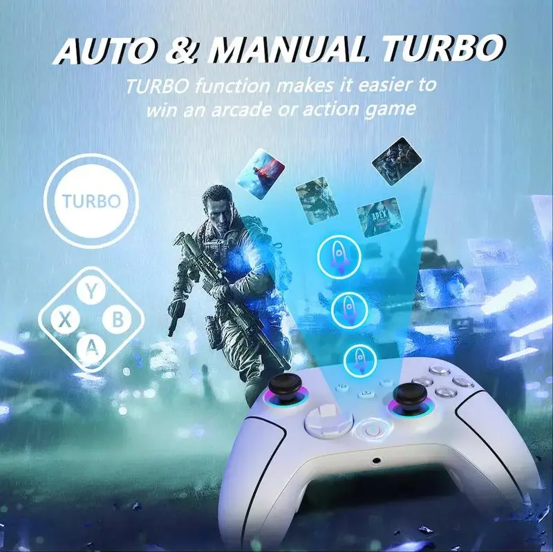 Wireless Anti-Drift Controller for Xbox Series X|S & Steam PC - Wireless Video Gamepad with Hall Effect Joysticks, Turbo Programmable Buttons, 7 RGB Lights, Dual Vibration, 3.5mm Audio, 1000mAh Battery, Wireless Controllers