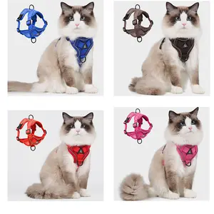 New Cat Harness Leash Vest Style Walking Harness Pet Chest Back Strap Reflective Breathable Anti-Escape Small Dog Walk Cat Leash