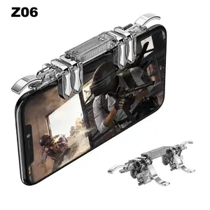 Z06 Mobile Phone 6 Fingers Game Trigger Handle for IPhone Android PUBG Aim Shooting Alloy Key Button Gamepad Joystick Controller