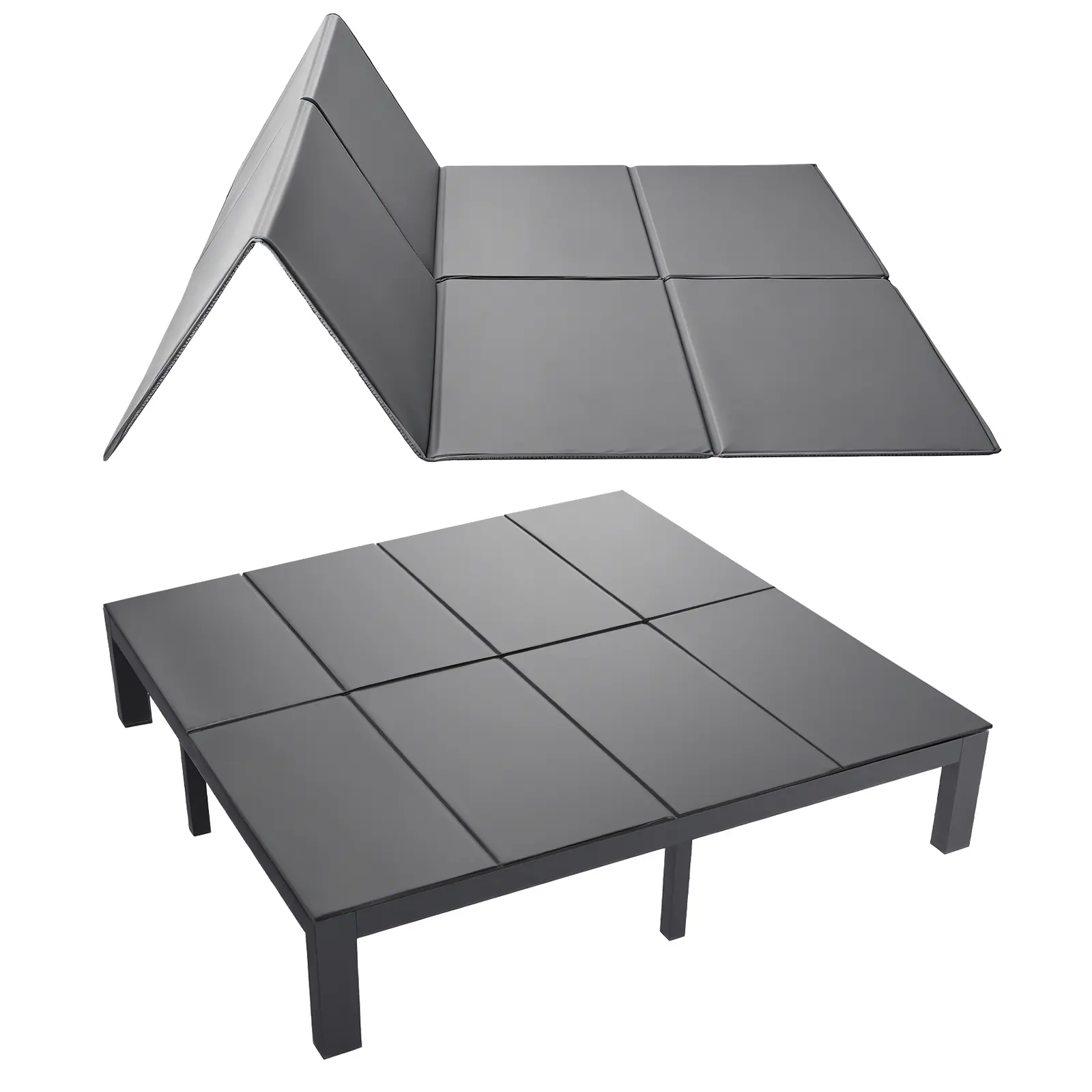VEVOR Bunkie Board, King Size 80.3 x 75.9 in, Foldable Bed Board Under Mattress with Hook-and-Loop Straps, PP Core with 600D Oxford Fabric, Anti-Sag for Metal Frames, Bunk Beds, and Sleeper Sofas