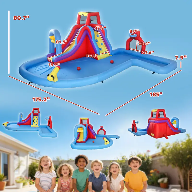 6-in-1, 185" L x 175.2" W x 80.7" H
