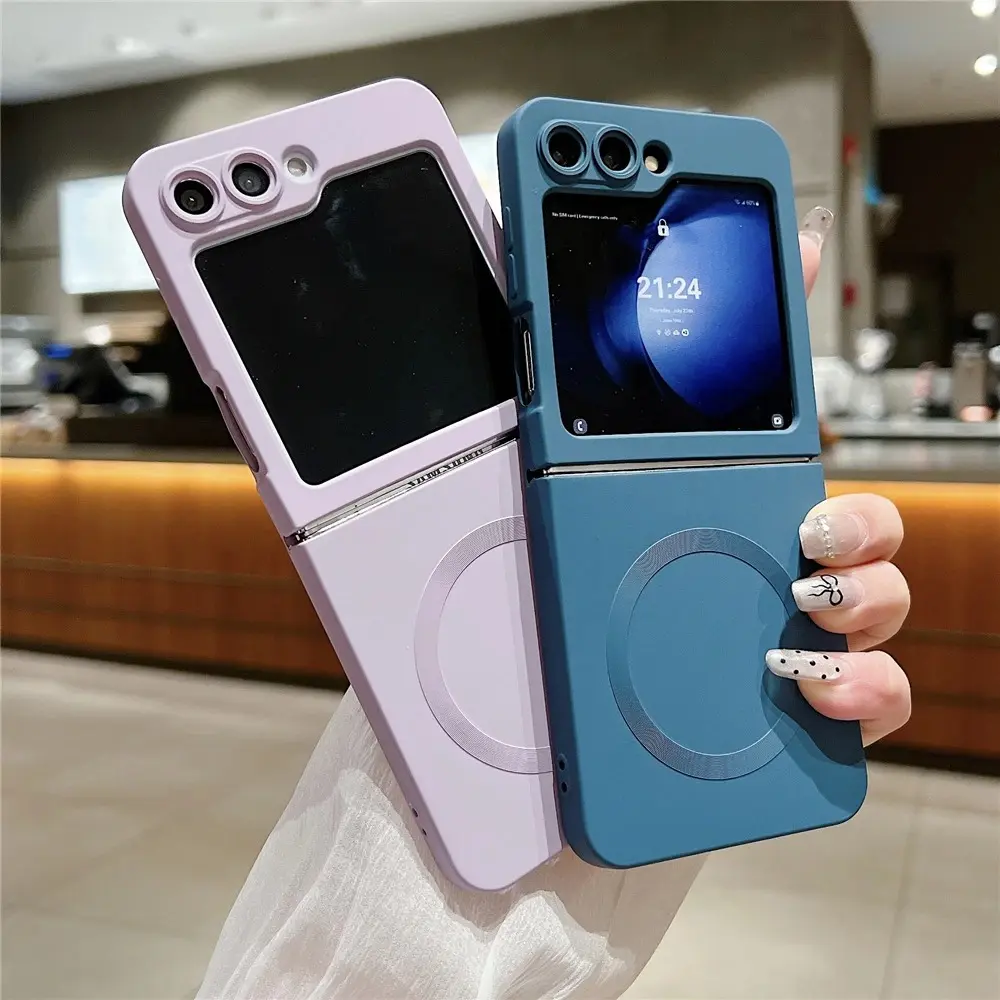 Liquid Silicone Magnetic Case for Samsung Galaxy Z Flip 8 7 6 5 4 3 Wireless Charging Shockproof Protection Cover for ZFlip8