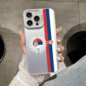 Serbia Flag Phone Case For iPhone 11 12 13 14 15 16 17 Pro Max Air Plus Mini Light Luxury High-end Colorful Silver Cases