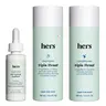 Hers Triple Threat Haircare Kit - 2% Minoxidil Serum, Color-Safe Cleanser Shampoo, Hydrating Conditioner - Daily Use Selfcare Beauty Products, 3-Count Gentle Shampoo and Conditioner Set