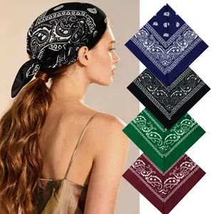 4 Pack 100%  polyester Bandanas 22x22 inches - Multi-Purpose Square Scarfs for Men & Women, Headbands, Face Cover