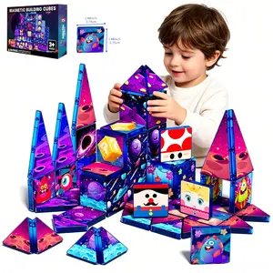 Magnetic Tiles Toy, Mario Space Adventure Building Set, Stem Early Education Puzzle, Boys Girls Birthday Gift
