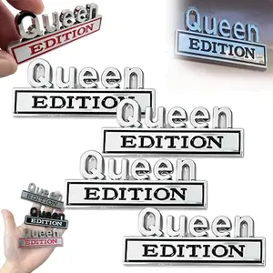 Queen Edition Car Emblem,3D Waterproof Metal Sticker Badge,Funny Edition Nameplate Bumper Decals for Cars Truck Motorcycle SUV Side or Rear Tailgate Name Plate Sticker