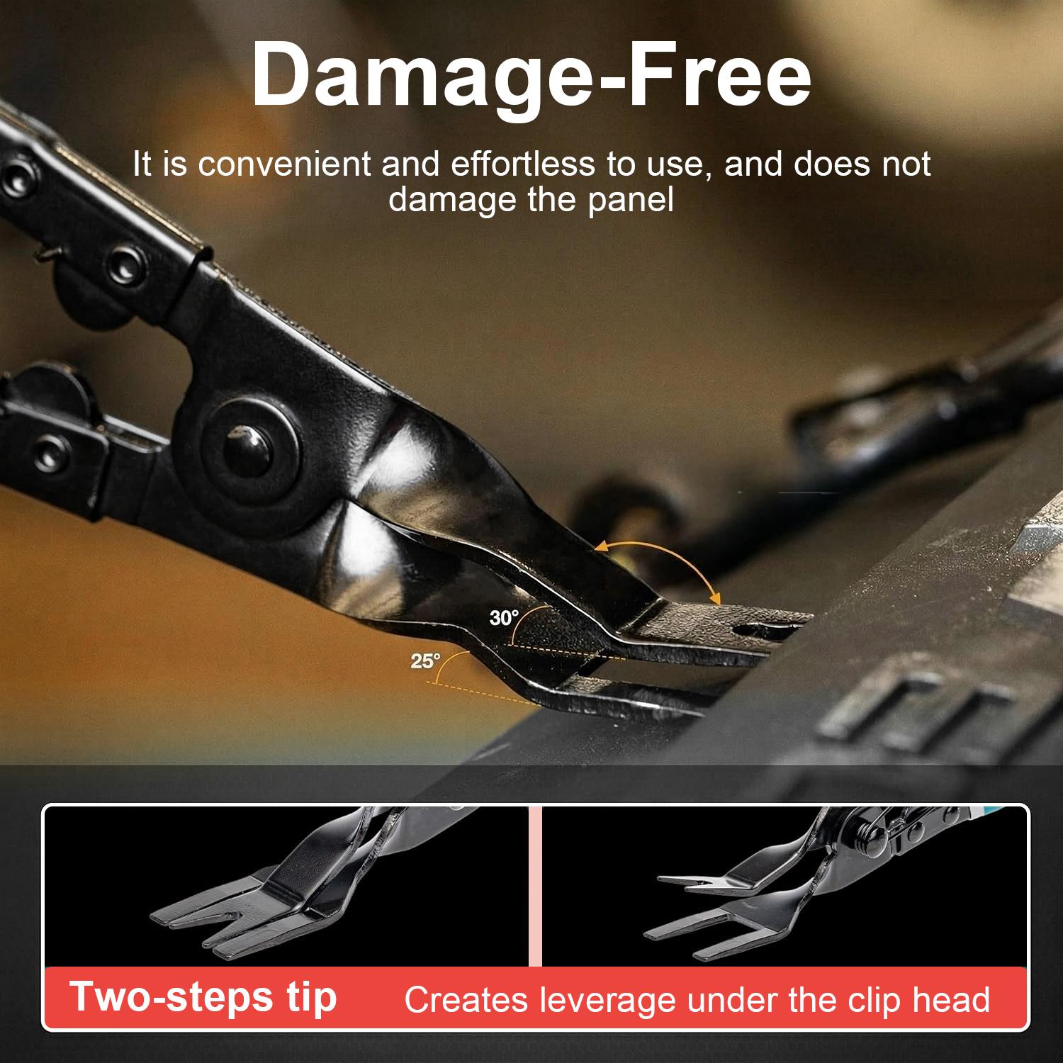 Panel Clip Removal Plier, Automotive Door Panel Upholstery Trim Clip Removal Tool Plier, Remove Push Pin and Press in Trim Fasteners Lift Action