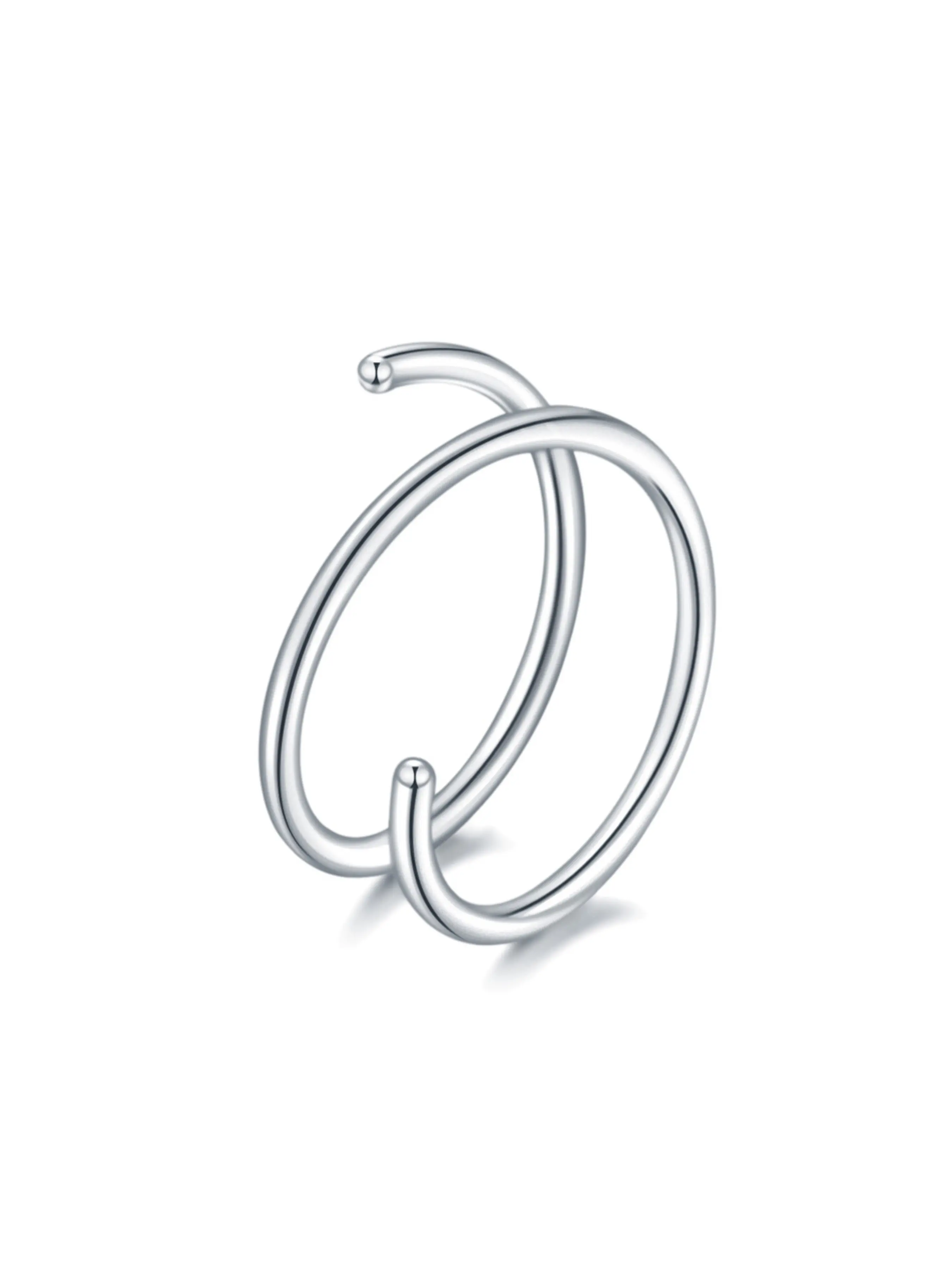 Double Hoop Nose Filled Spiral Nose Ring, Minimalist Stainless Steel Jewelry, Trendy Body Piercing Accessory, Unisex Design