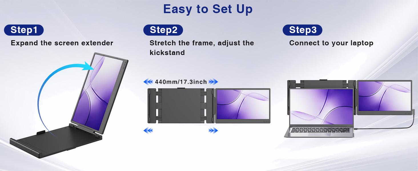 Siaviala Laptop Screen Extender, 14” FHD 1080P IPS Dual Laptop Monitor Extender, Portable Monitor for 13-17.3” Laptops, Plug & Play Dual Screens for Windows/Mac with USB C/HDMI Port computer accessory