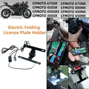 FOR CFMOTO 450SR 450NK One-button start automatic flip motorcycle license plate frame,Tail Tidy Motorcycle License Plate Holder