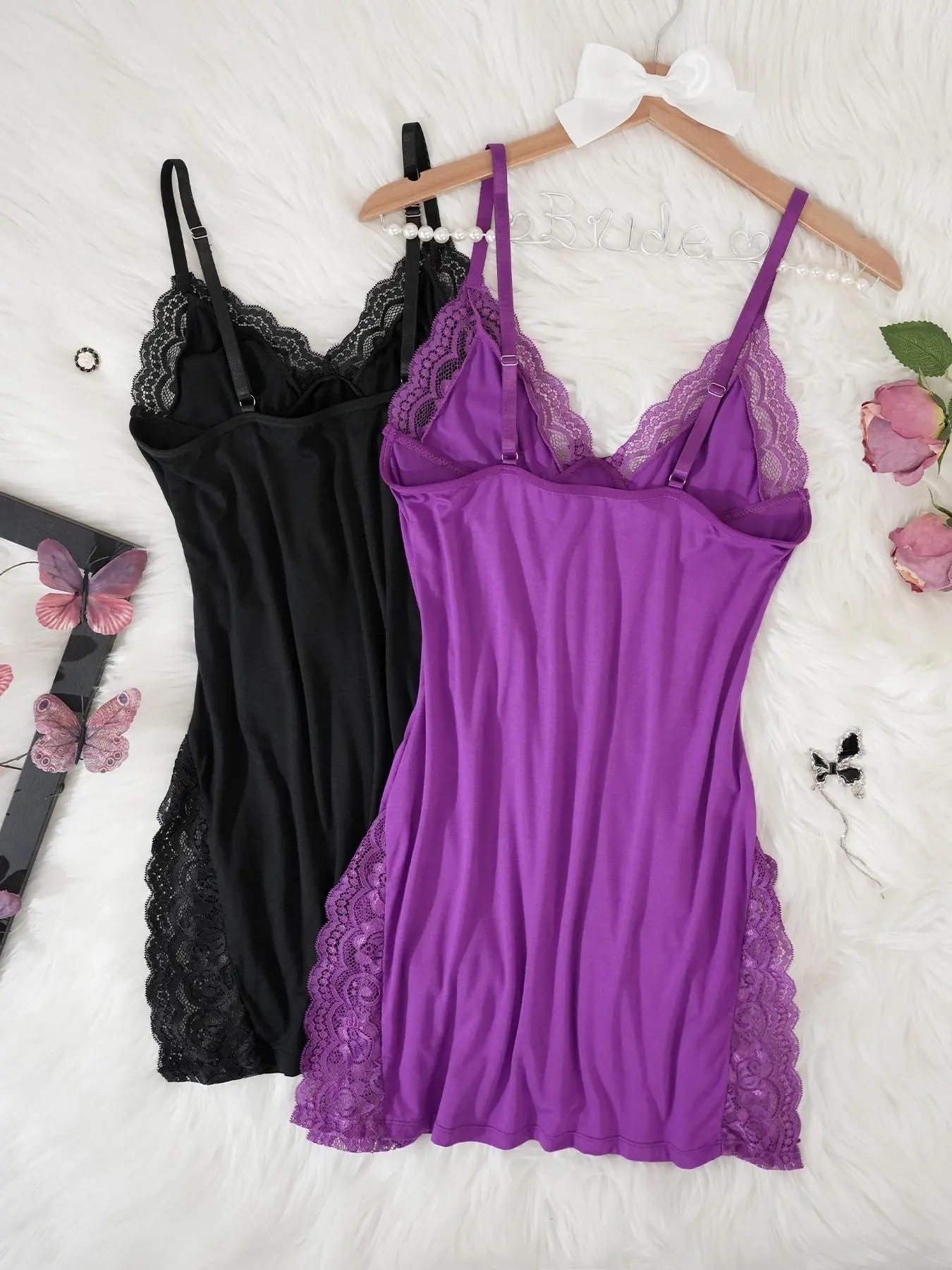 contrast lace satin cami night dress Our Plus Contrast Lace Satin Cami Night Dress is such a vibe