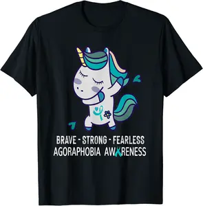 AGORAPHOBIA AWARENESS BRAVE STRONG FEARLESS T-Shirt - Griseldatu Shop 40B09C7RPFYZ
