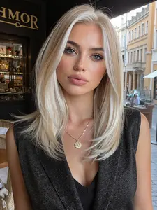 13x6 Hand-Woven Lace Wig, Fashion Highlights, Natural Look, Easy Care, Suitable for Daily Wear & Holidays, Natural Looking Wig