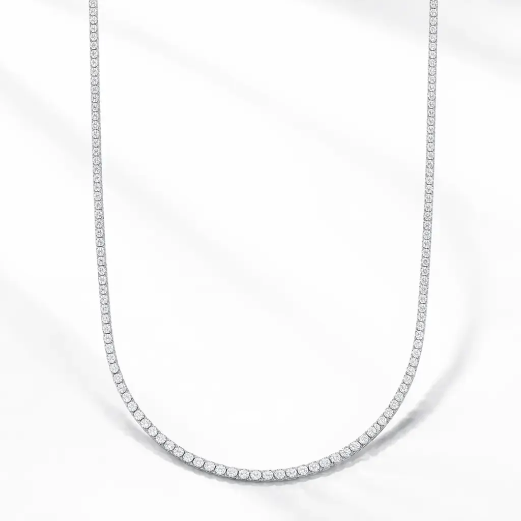 1pc Diamond Tennis Necklace, Unisex, Thick Bottom Edge Anti-Deformation, Suitable For Men & Women, Tennis & Cuban Link Chain, Cuban Link Design, 18-22 Inches, Gift For Valentine's Day, Father's Day, Holidays, Party