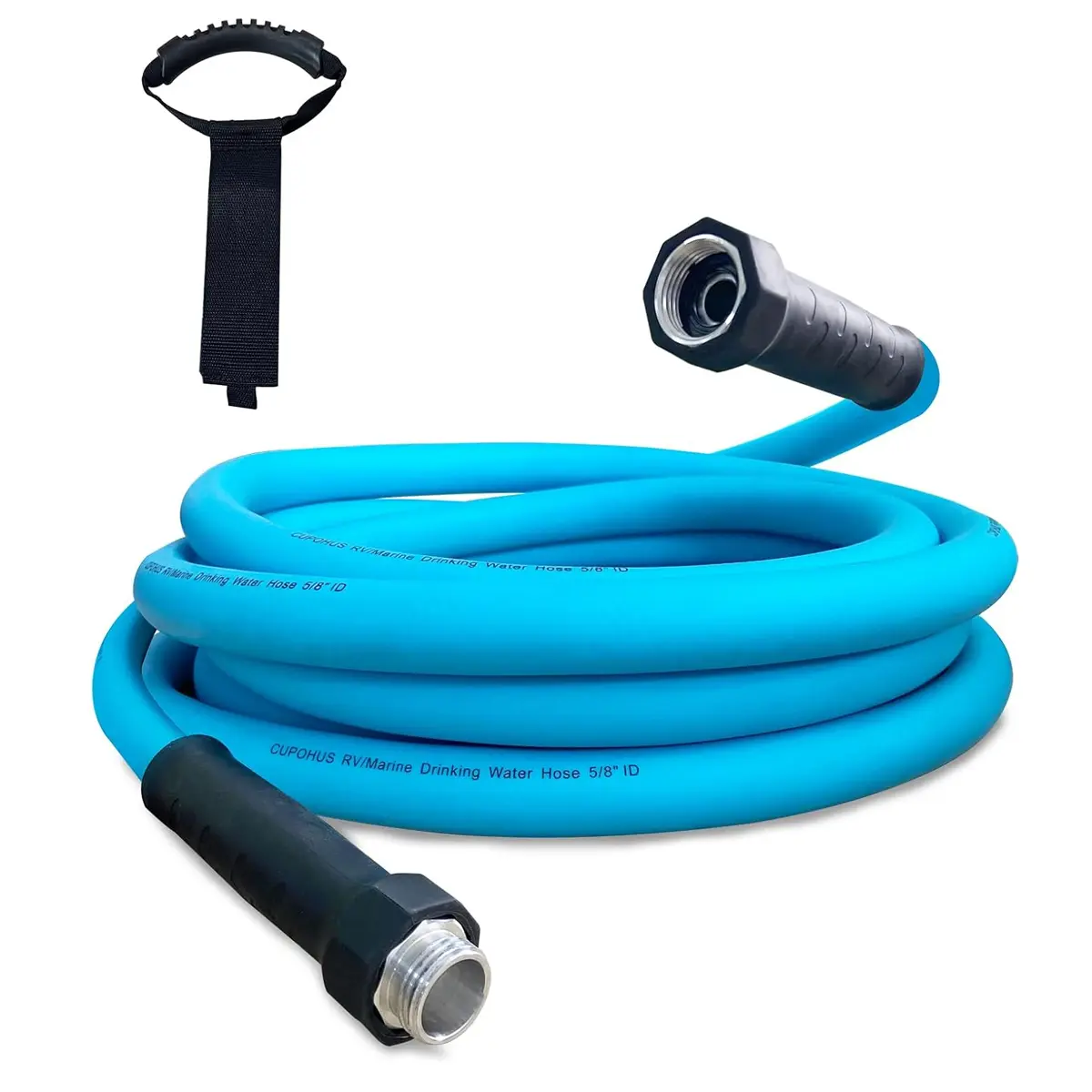 AYJKSEVEN 10FT Kink Resistant Flexible Heavy Duty RV Drinking Water Hose, 5/8''ID Premium Fresh Water Hose with Storage Strap for RV, Garden Use, Flexible Water Hose, Heavy Duty Hose