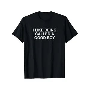 Men's Humorous Good Boy Graphic T Shirt Black Cotton Short Sleeve Comfortable Versatile Summer Casual Apparel