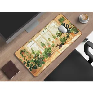 [SALE UP TO 50% + FREE SHIP] Cozy Plant Room Desk Mat  Cat and Houseplants Mouse Pad