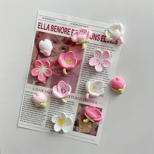 Room & Kitchen Decor Random Flower Design Fridge Magnets, 12Pcs Cute Flower-Shaped Fridge Magnets, Decorative Refrigerator Magnets, Magnetic Note Holders, Home Decoration Supplies, Floral