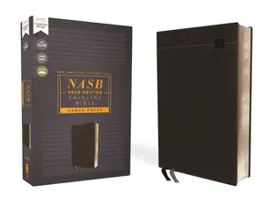 NASB, Thinline Bible, Large Print, Leathersoft, Black, Red Letter, 2020 Text, Comfort Print by Zondervan [Leatherbound Book]
