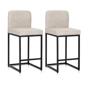 24" Bar Stools with Back, Modern Faux Leather Barstools,  Metal Frame, Counter Height 24" Bar Stools, Waterproof[live]