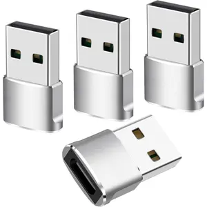 USB to USB C Adapter 4 Packs,USB to Type C Super Fast /Transfer and OTG Function. Compatible with iPhone15 14 13 Plus Pro Max,iPad Pro Air 4 Mini 6 Almost USB Devices