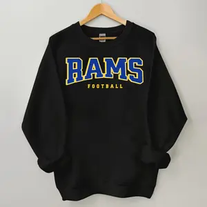 [SALE UP TO 30%] + [FREE SHIP] Rams Vintage Football Sweatshirt, Retro Game Day Crewneck Fan Apparel