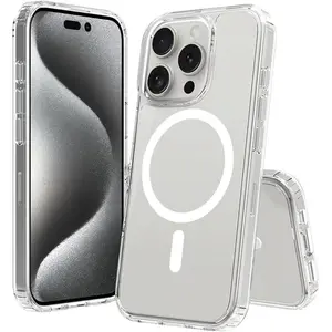 Magnetic Phone Cases for iphone 17 Pro Max 16 15 14 13 12 11 Pro Transparent Magnetic Acrylic Compatible with Mag, Offering Shockproof Protection, Classic Hybrid Design [Compatible with Magsafe]  [Military Grade Drop Protection] case for iphone 17 Pro Max
