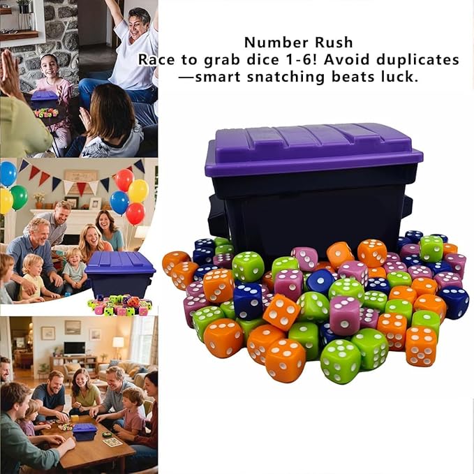 Fun 4-Player Board and Dice Game with Dumpster, 80 Piece Dice Set, and Graffiti Stickers | Perfect for Travel, Parties, and Game Night