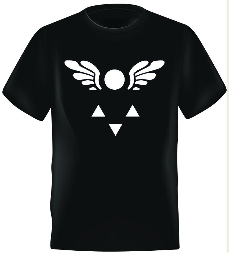 Undertale/Deltarune Symbol, Black, Unisex, Shortsleeve, Anime/Video Game T-Shirt (Size: S/M/L/XL/2XL)