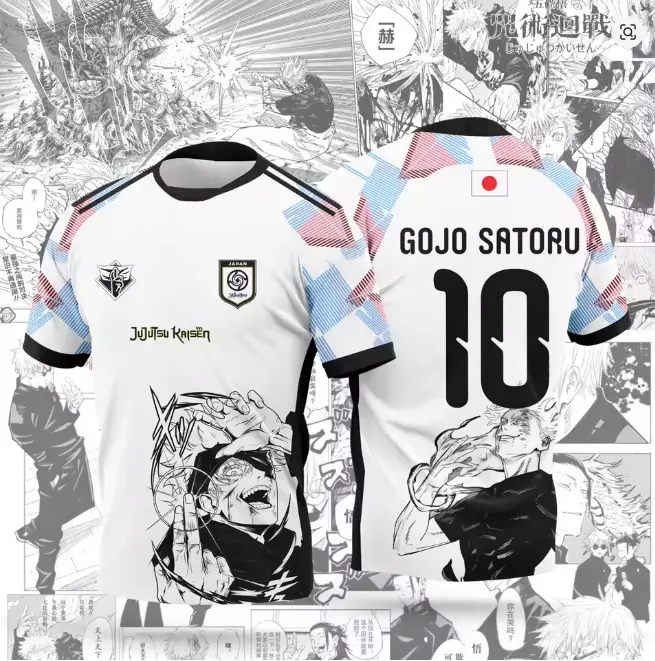 2026 New Arrival Jujutsu Kaisen Japanese Manga Style Jersey - Gojo Satoru - Character Fan - Men's and Women's Summer Casual T-Sh