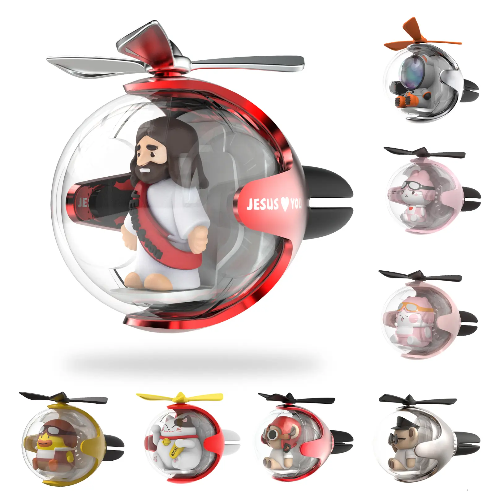 Christian Gift Helicopter Car Air Freshener – Includes 4 Extra Scent Pods (Cologne & Ocean), Long-Lasting Car Diffuser for Men for women -auto aroma,car fragrance,car spray,Car Accessories